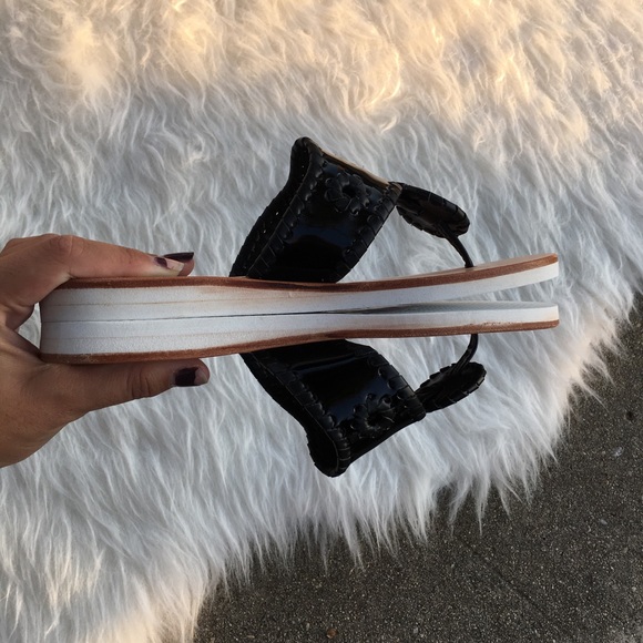 Jack Rogers Black Patent Leather Boating Sandals - Picture 7 of 7